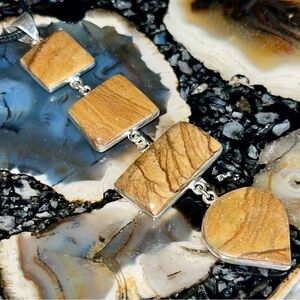 Large Brown Picture Jasper Crystal Pendant 4 1/4”